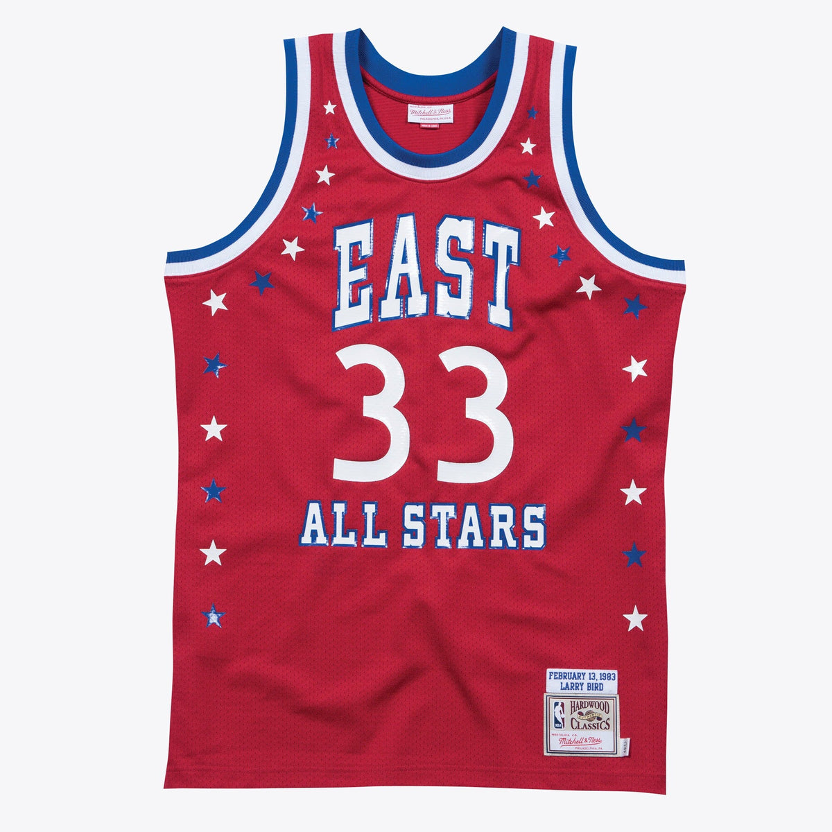 NBA All-Star East Larry Bird Authentic All-Star Jersey By Mitchell & Ness - Scarlett product image 3, provided for visual