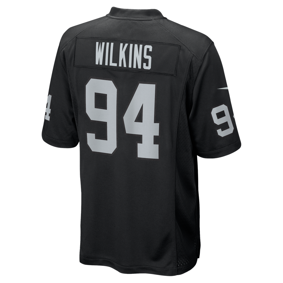 Las Vegas Raiders Christian Wilkins Nike Black Team Game Jersey product image 3, provided for visual reference and product