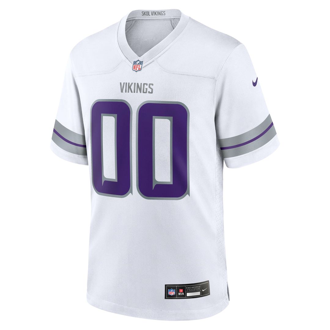 Minnesota Vikings Nike White Alternate Custom Game Jersey product image 2, provided for visual reference and product detail