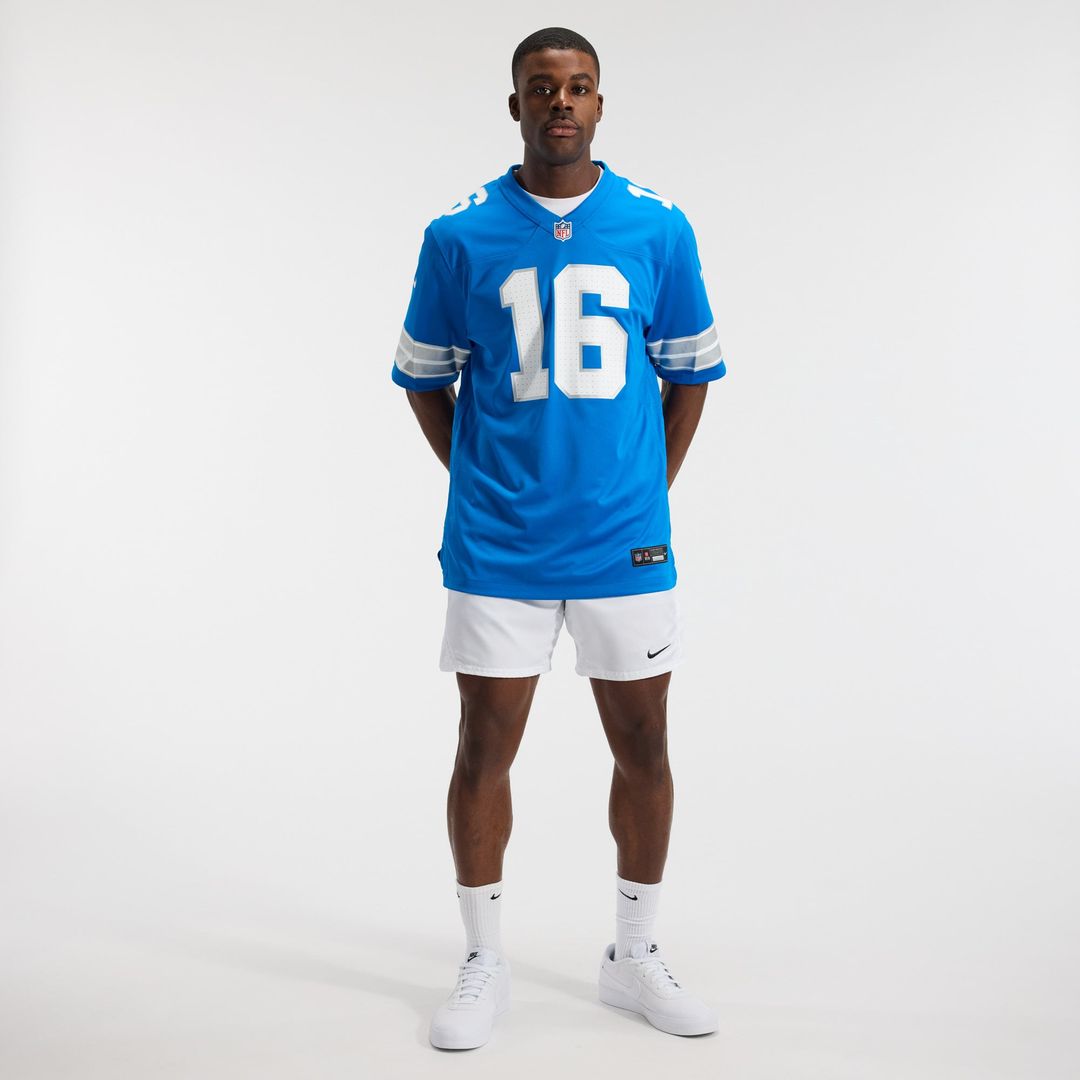 Detroit Lions Jared Goff Nike Blue Game Jersey product image 4, provided for visual reference and product detail review