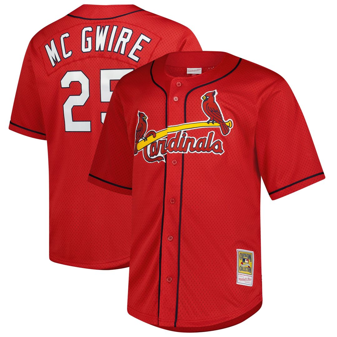 St. Louis Cardinals Mark McGwire Mitchell & Ness Red Big & Tall Cooperstown Mesh Batting Practice Jersey product image 1,