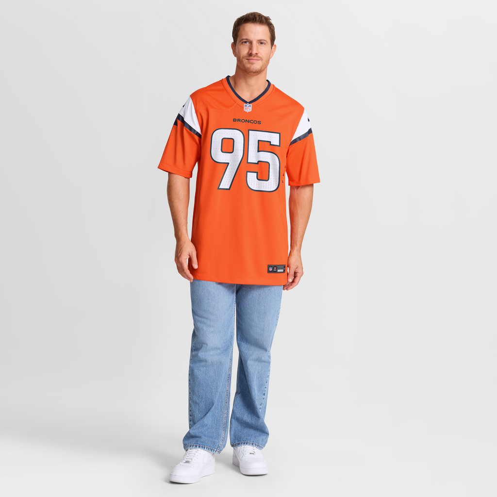 Denver Broncos Sai'vion Jones Nike Orange Team Game Jersey product image 7, provided for visual reference and product detail