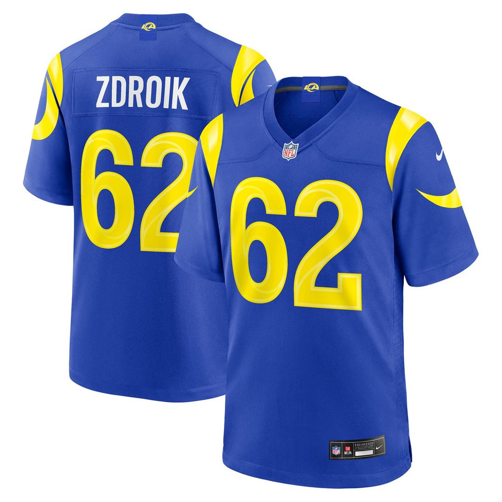Los Angeles Rams Payton Zdroik Nike Royal Game Jersey product image 1, provided for visual reference and product detail