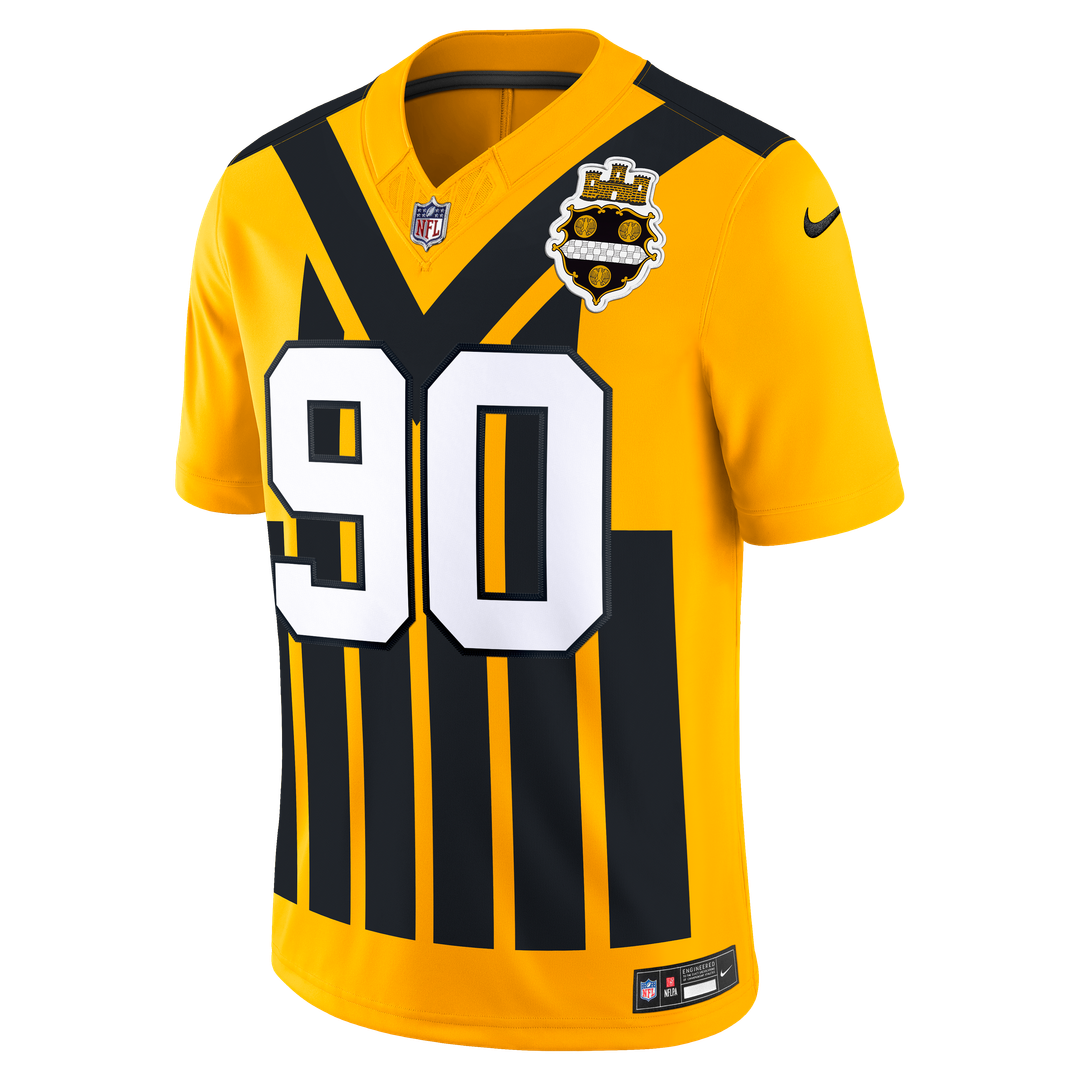 Pittsburgh Steelers T.J. Watt Nike Gold Alternate Vapor F.U.S.E. Stitched Limited Jersey product image 5, provided for