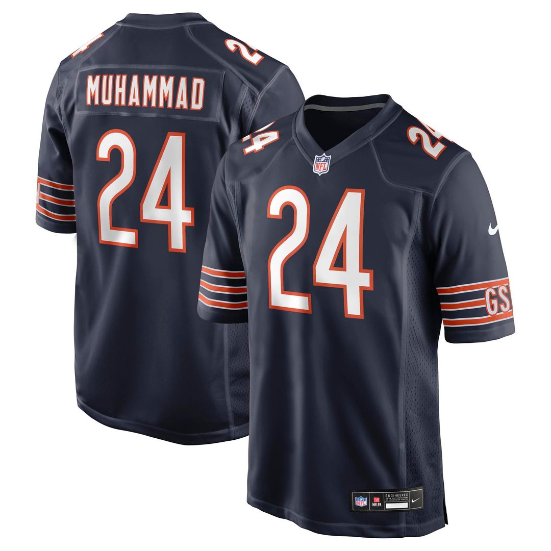 Chicago Bears Malik Muhammad Nike Navy Team Game Jersey product image 1, provided for visual reference and product detail