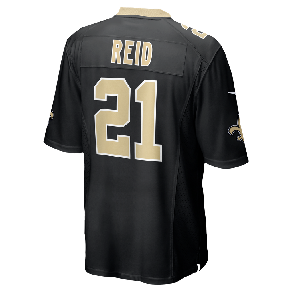 New Orleans Saints Justin Reid Nike Black Team Game Jersey product image 3, provided for visual reference and product detail