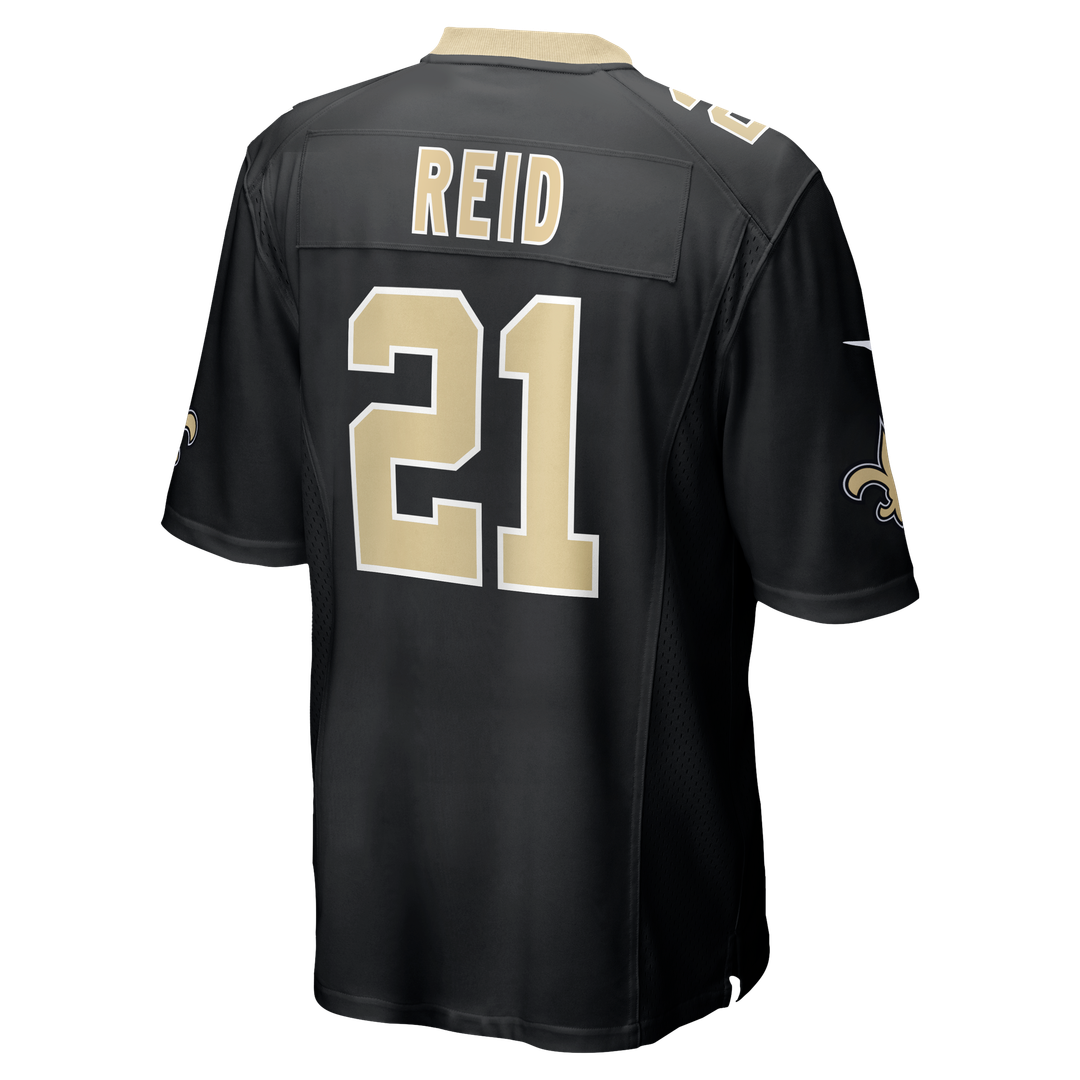 New Orleans Saints Justin Reid Nike Black Team Game Jersey product image 3, provided for visual reference and product detail