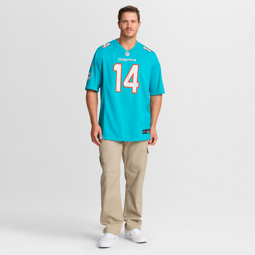 Miami Dolphins Quinn Ewers Nike Aqua Team Game Jersey product image 7, provided for visual reference and product detail