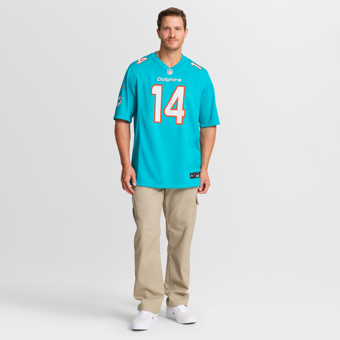 Miami Dolphins Quinn Ewers Nike Aqua Team Game Jersey product image 7, provided for visual reference and product detail
