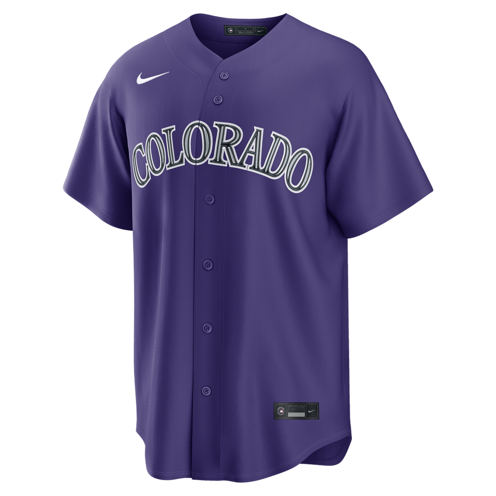 Colorado Rockies Kris Bryant Nike Purple Alternate Replica Jersey product image 2, provided for visual reference and product