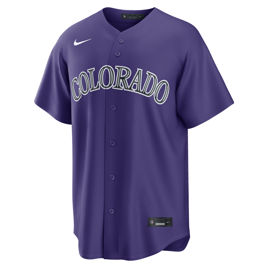 Colorado Rockies Kris Bryant Nike Purple Alternate Replica Jersey product image 2, provided for visual reference and product