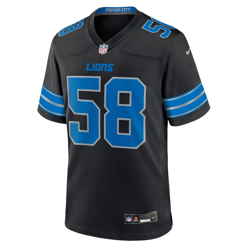Detroit Lions Penei Sewell Nike Black 2nd Alternate Game Jersey product image 2, provided for visual reference and product