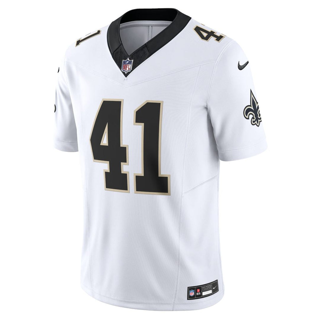 New Orleans Saints Alvin Kamara Nike White Vapor F.U.S.E. Limited Jersey product image 2, provided for visual reference and