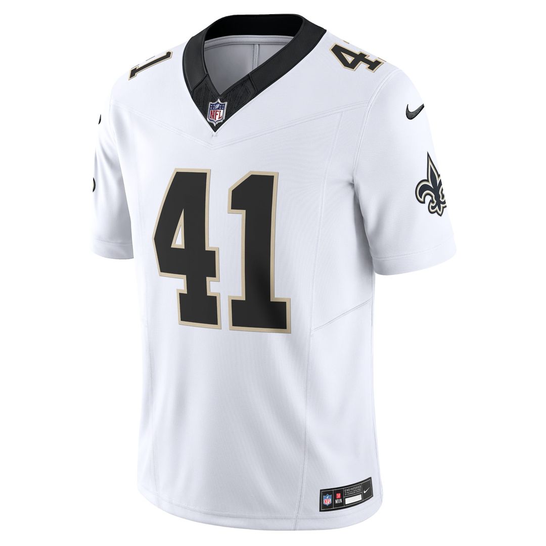 New Orleans Saints Alvin Kamara Nike White Vapor F.U.S.E. Limited Jersey product image 2, provided for visual reference and