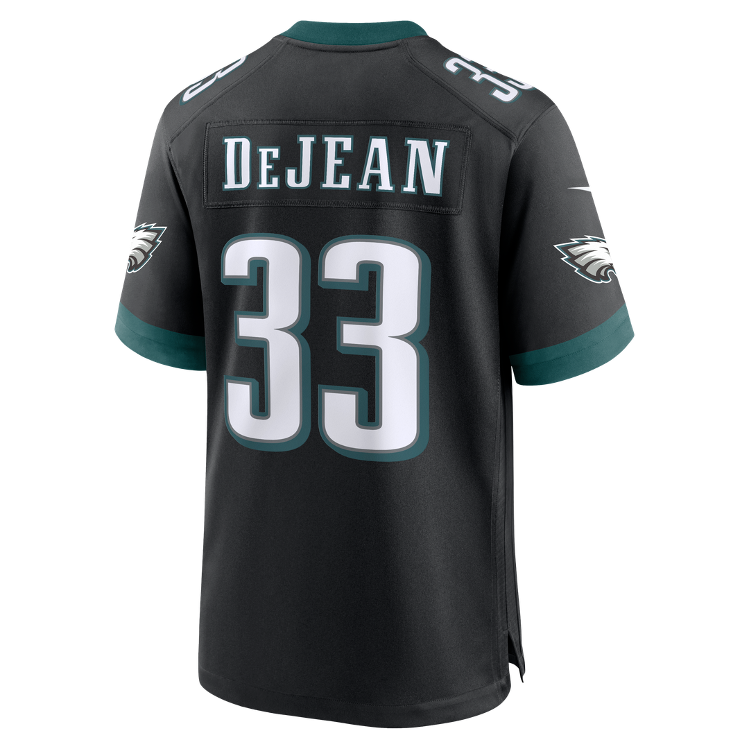 Philadelphia Eagles Cooper DeJean Nike Black Alternate Game Jersey product image 3, provided for visual reference and