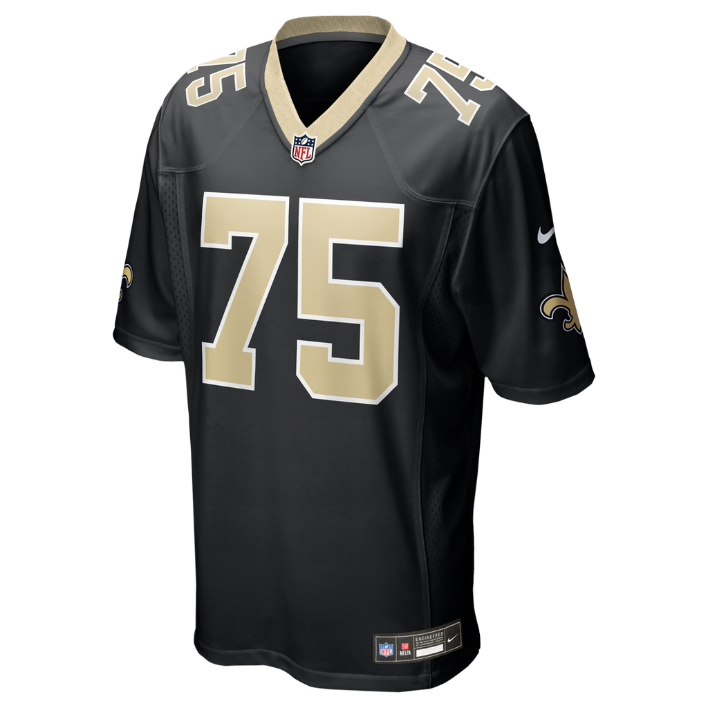 New Orleans Saints Taliese Fuaga Nike Black Player Game Jersey product image 2, provided for visual reference and product