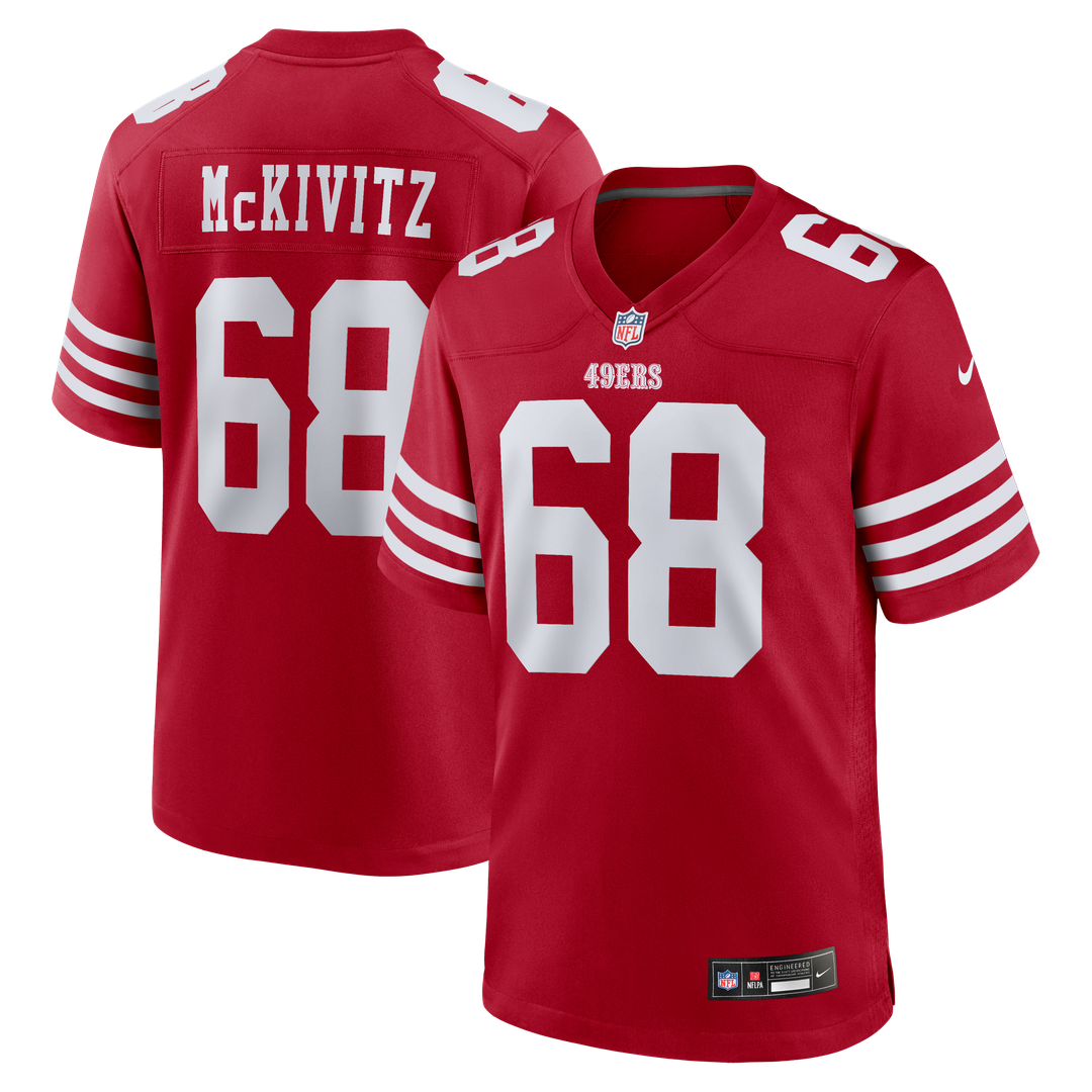 San Francisco 49ers Colton McKivitz Nike Scarlet Game Jersey product image 1, provided for visual reference and product