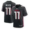 Atlanta Falcons Jalon Walker Nike Black Team Game Jersey product image 1, provided for visual reference and product detail