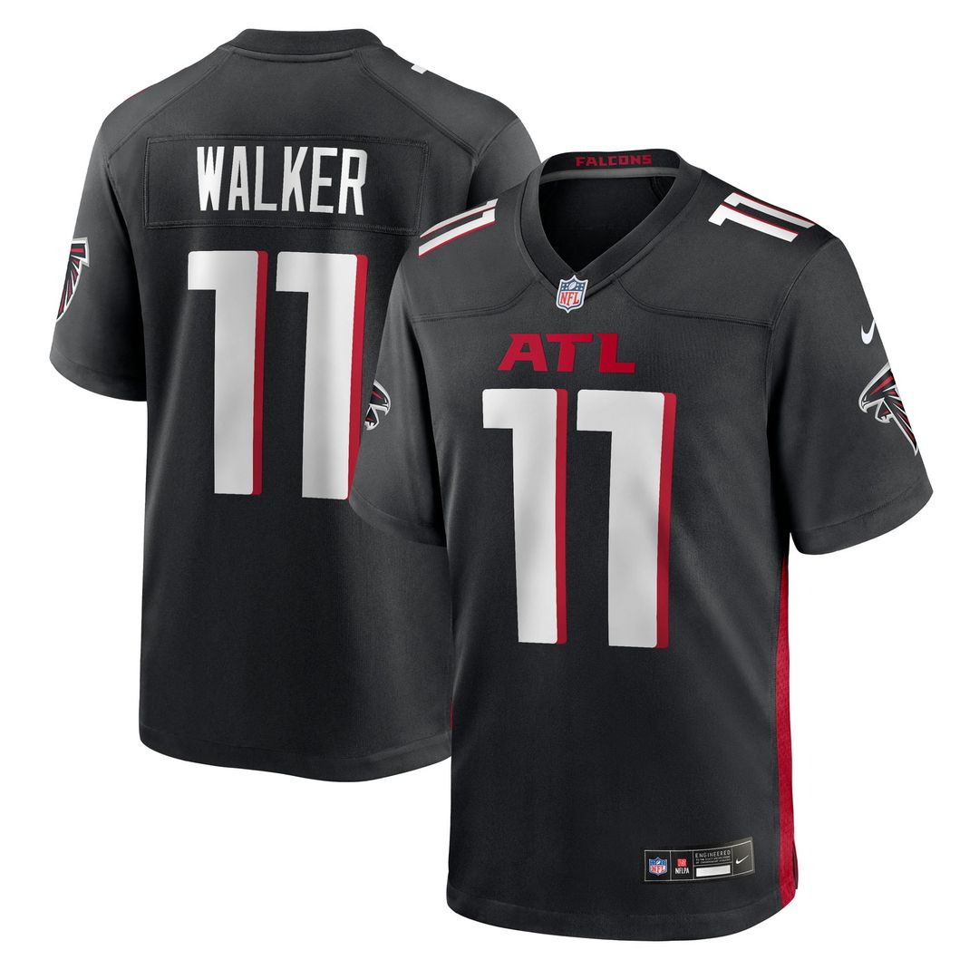 Atlanta Falcons Jalon Walker Nike Black Team Game Jersey product image 1, provided for visual reference and product detail