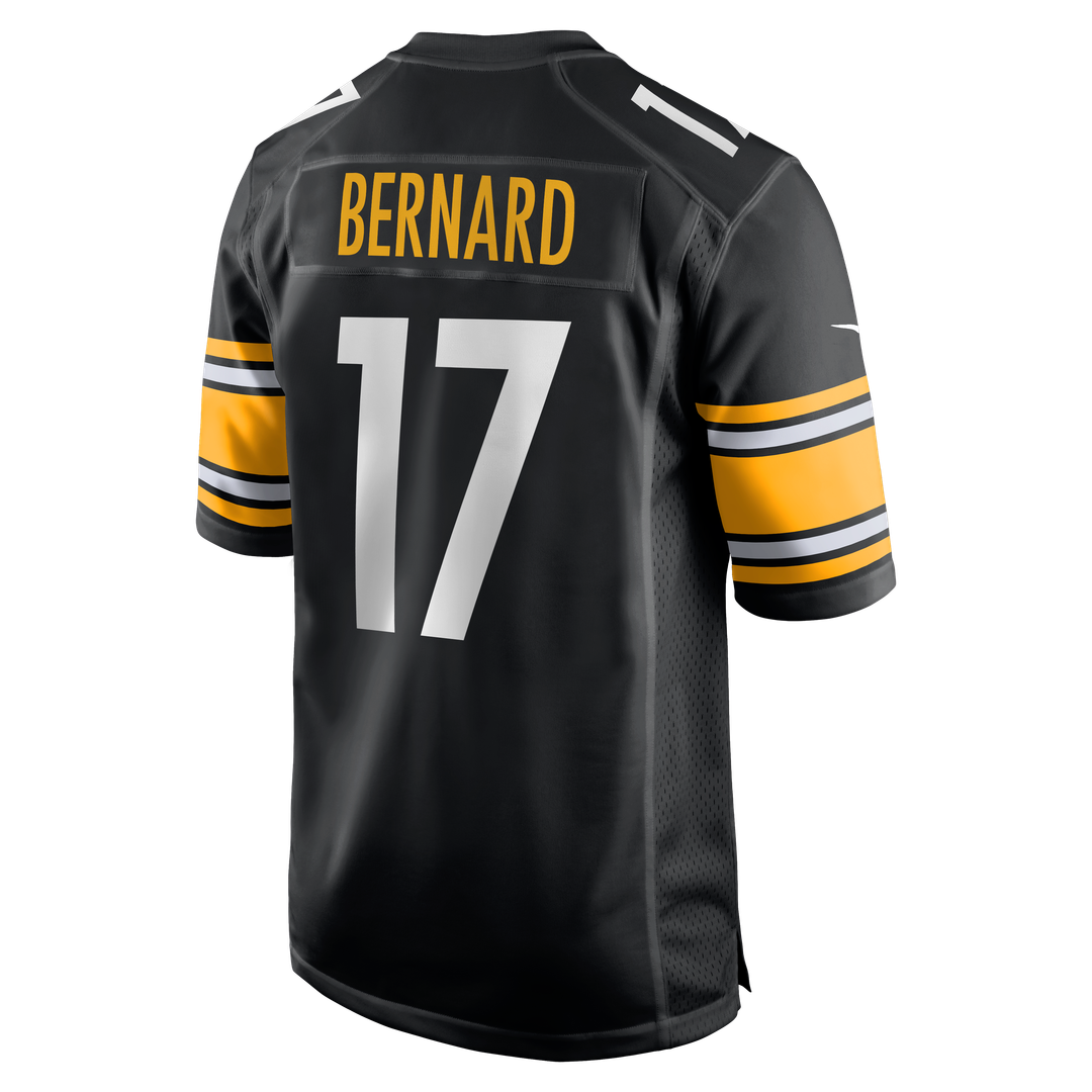 Pittsburgh Steelers Germie Bernard Nike Black Game Jersey product image 5, provided for visual reference and product detail