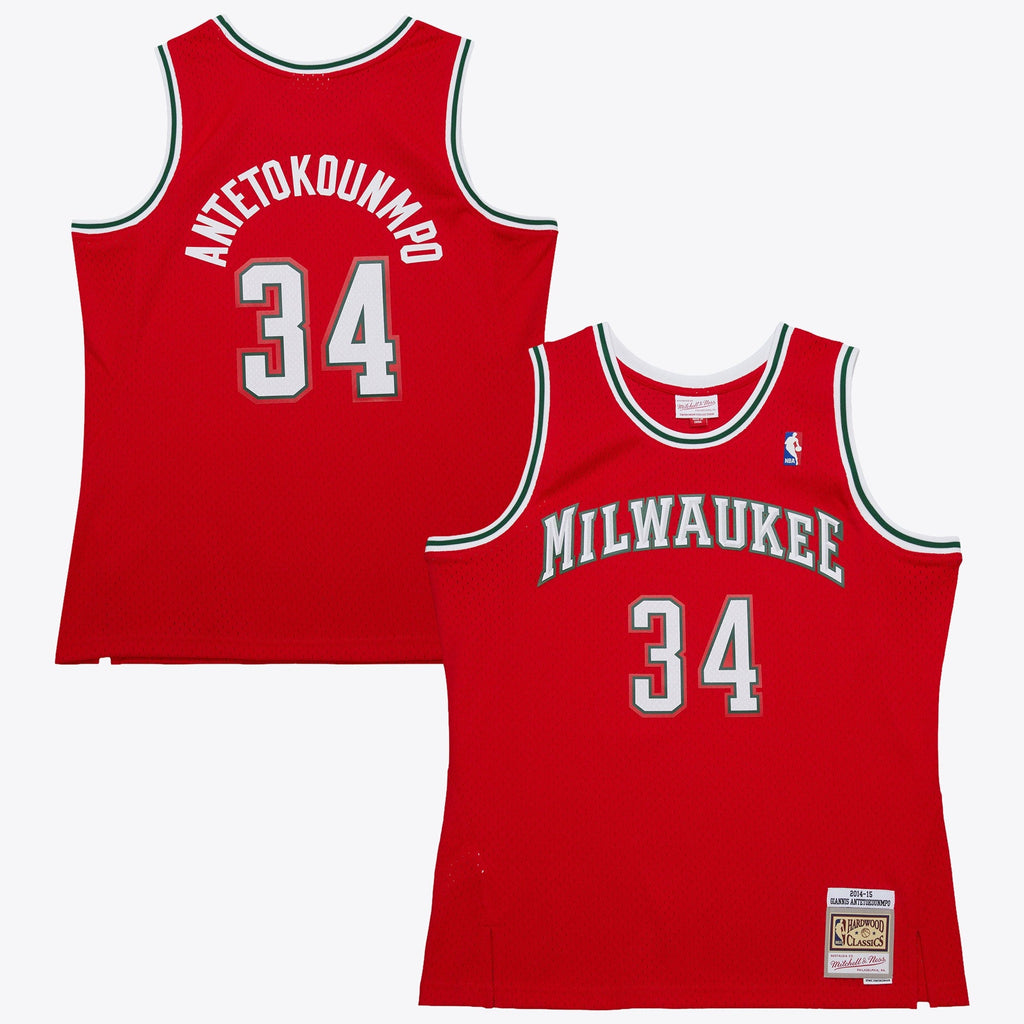 Milwaukee Bucks Mitchell & Ness Giannis Antetokounmpo 2014 Dark Alternate Authentic Jersey - Red product image 2, provided