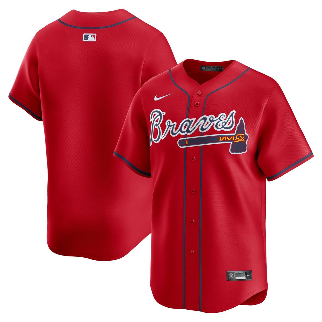 Atlanta Braves Nike Red Alternate Limited Jersey product image 4, provided for visual reference and product detail review