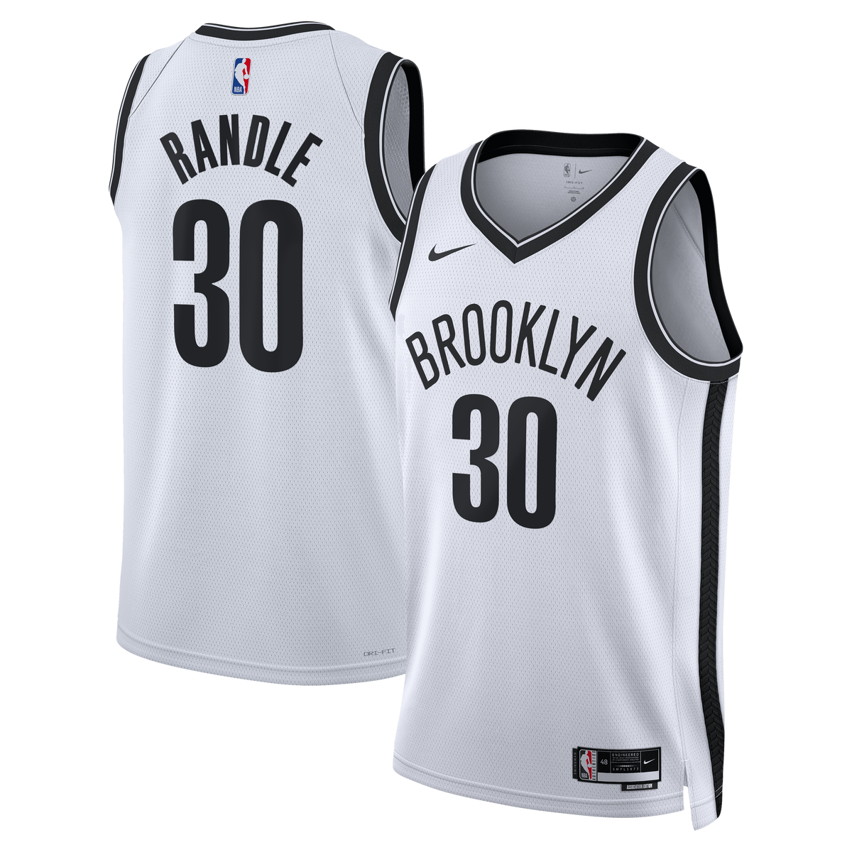 Brooklyn Nets Nike Association Edition Swingman Jersey - White - Julius Randle - Unisex product image 1, provided for visual
