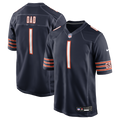 Chicago Bears Number 1 Dad Nike Navy Game Jersey product image 1, provided for visual reference and product detail review