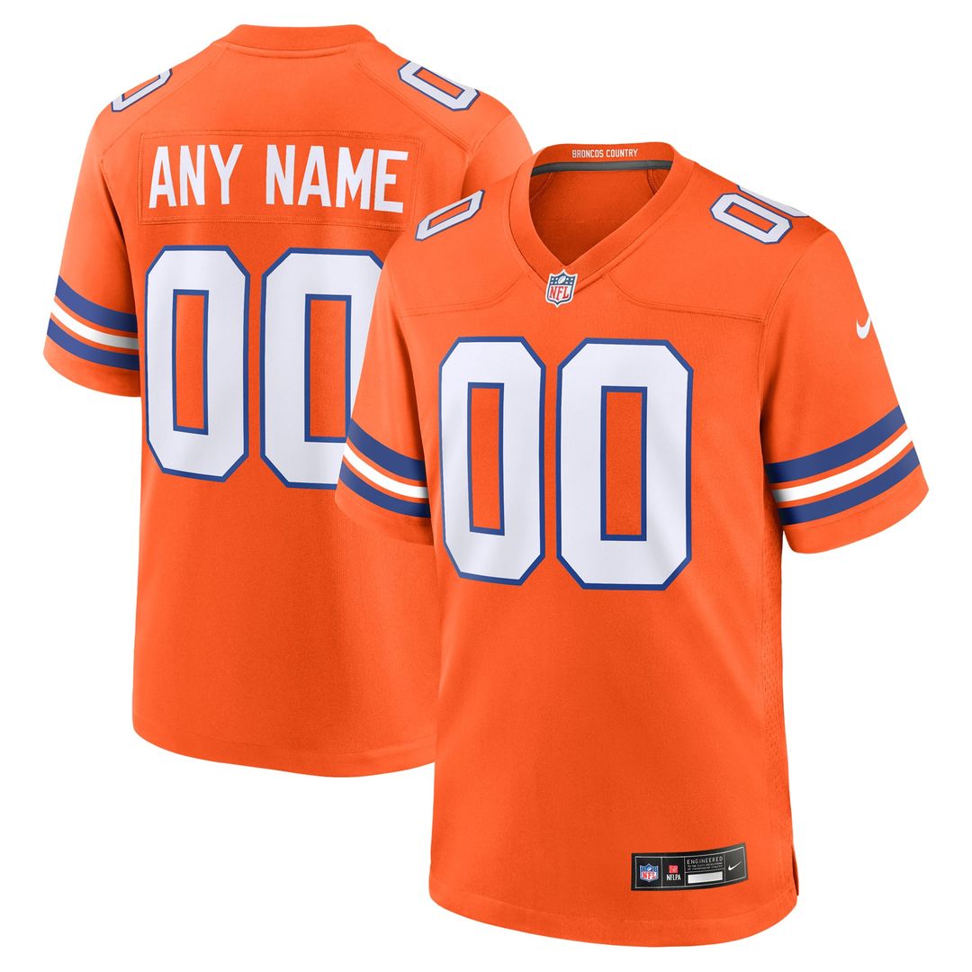 Denver Broncos Nike Orange Mile High Collection 1977 Throwback Custom Game Jersey product image 1, provided for visual