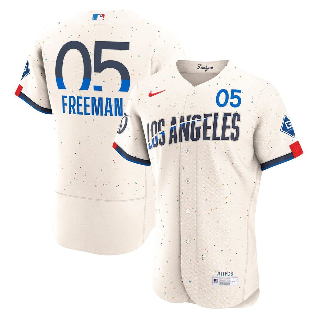Los Angeles Dodgers Freddie Freeman Nike Cream City Connect Authentic Sponsor Patch Jersey product image 1, provided for