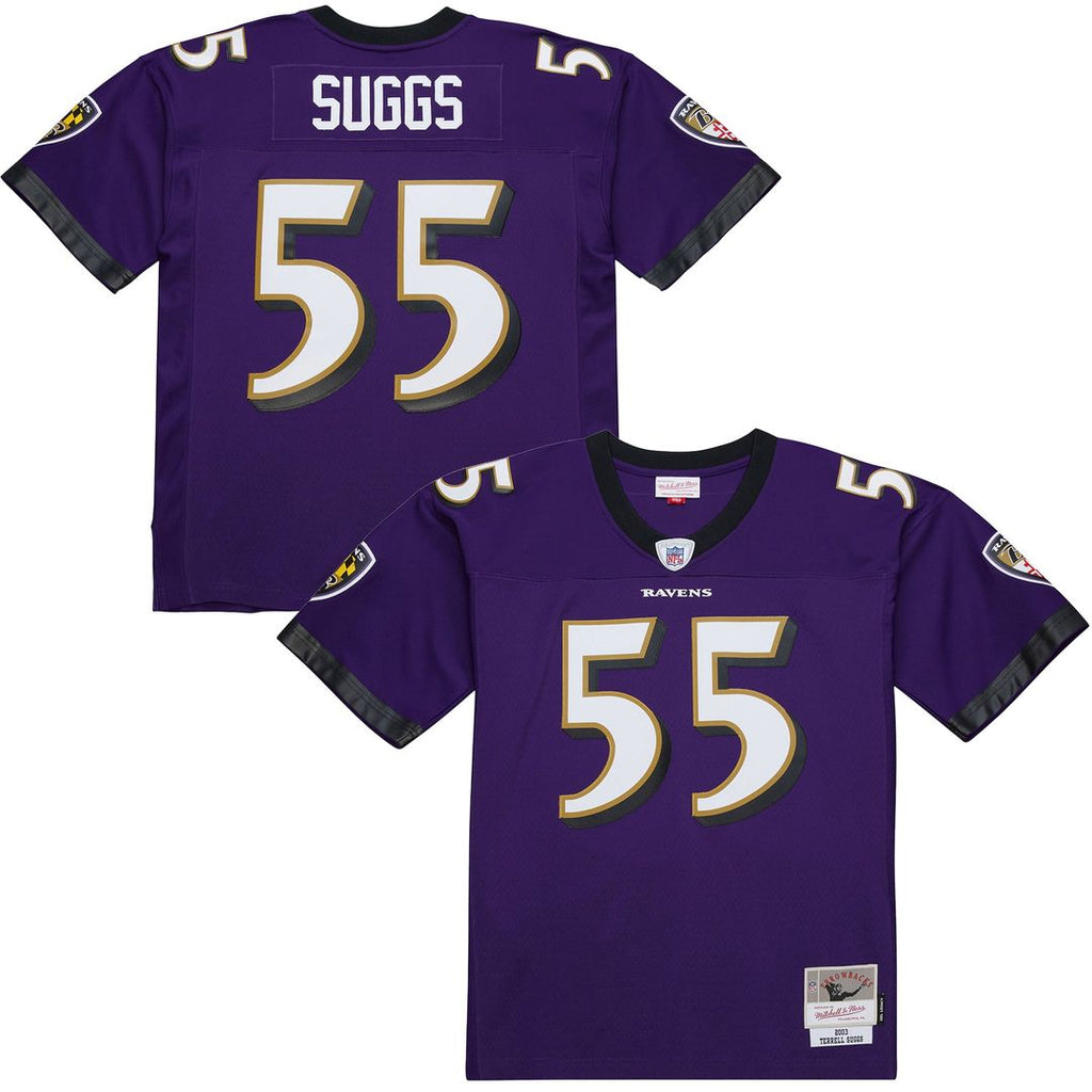 Baltimore Ravens Terrell Suggs Mitchell & Ness Purple 2003 Legacy Replica Jersey product image 8, provided for visual