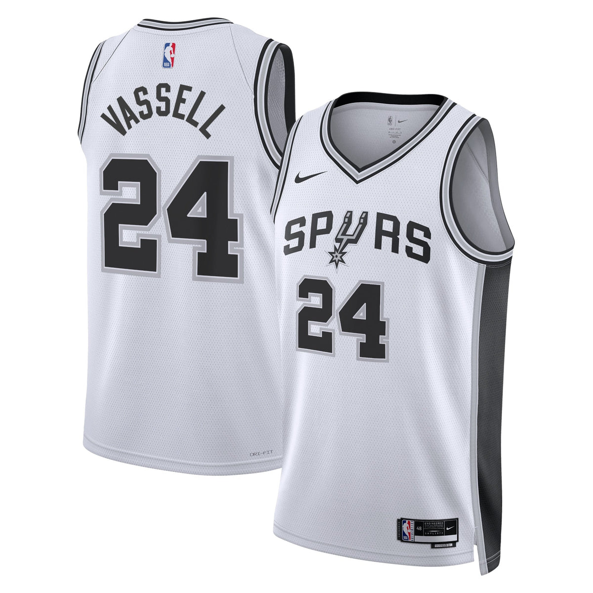 San Antonio Spurs Nike Association Edition Swingman Jersey - White - Devin Vassell - Unisex product image 1, provided for