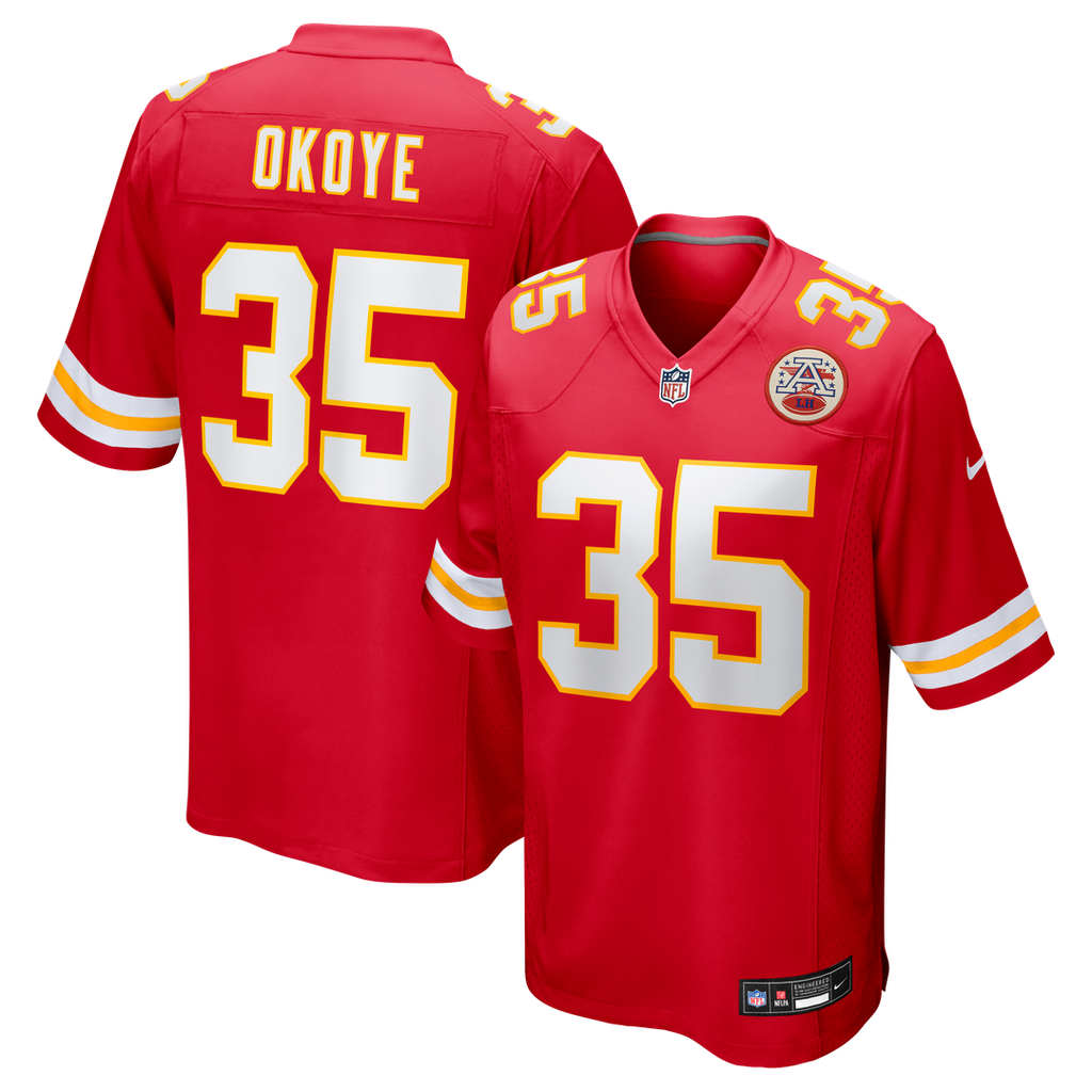 Kansas City Chiefs Christian Okoye Nike Red Game Retired Player Jersey product image 1, provided for visual reference and