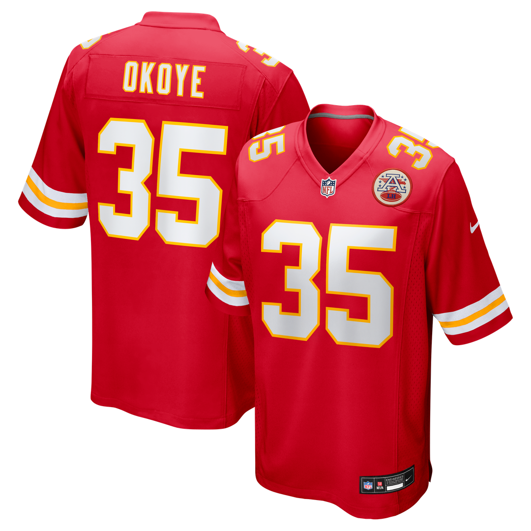 Kansas City Chiefs Christian Okoye Nike Red Game Retired Player Jersey product image 1, provided for visual reference and