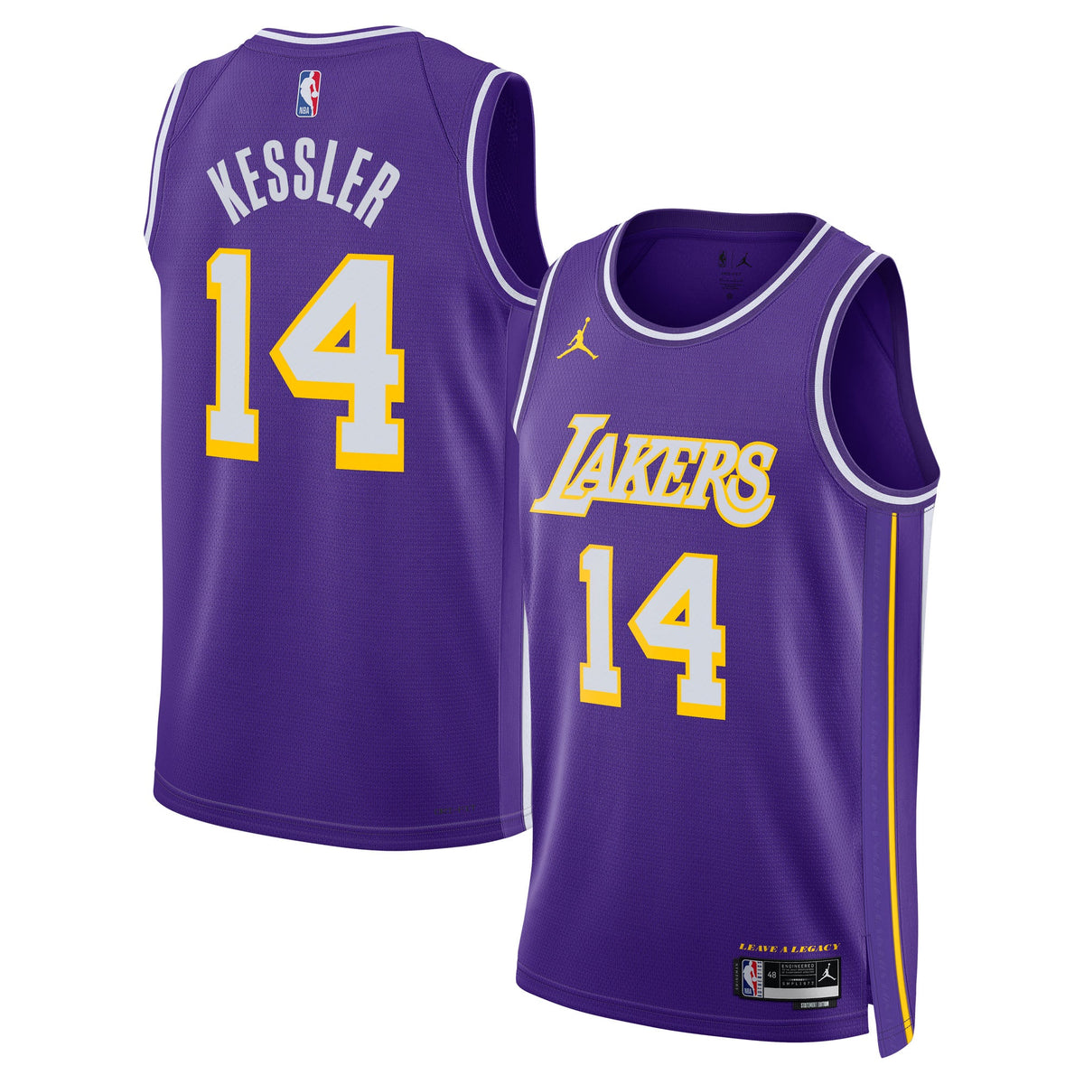 Los Angeles Lakers Jordan Brand Statement Edition Jersey - Purple - Walker Kessler - Unisex product image 2, provided for