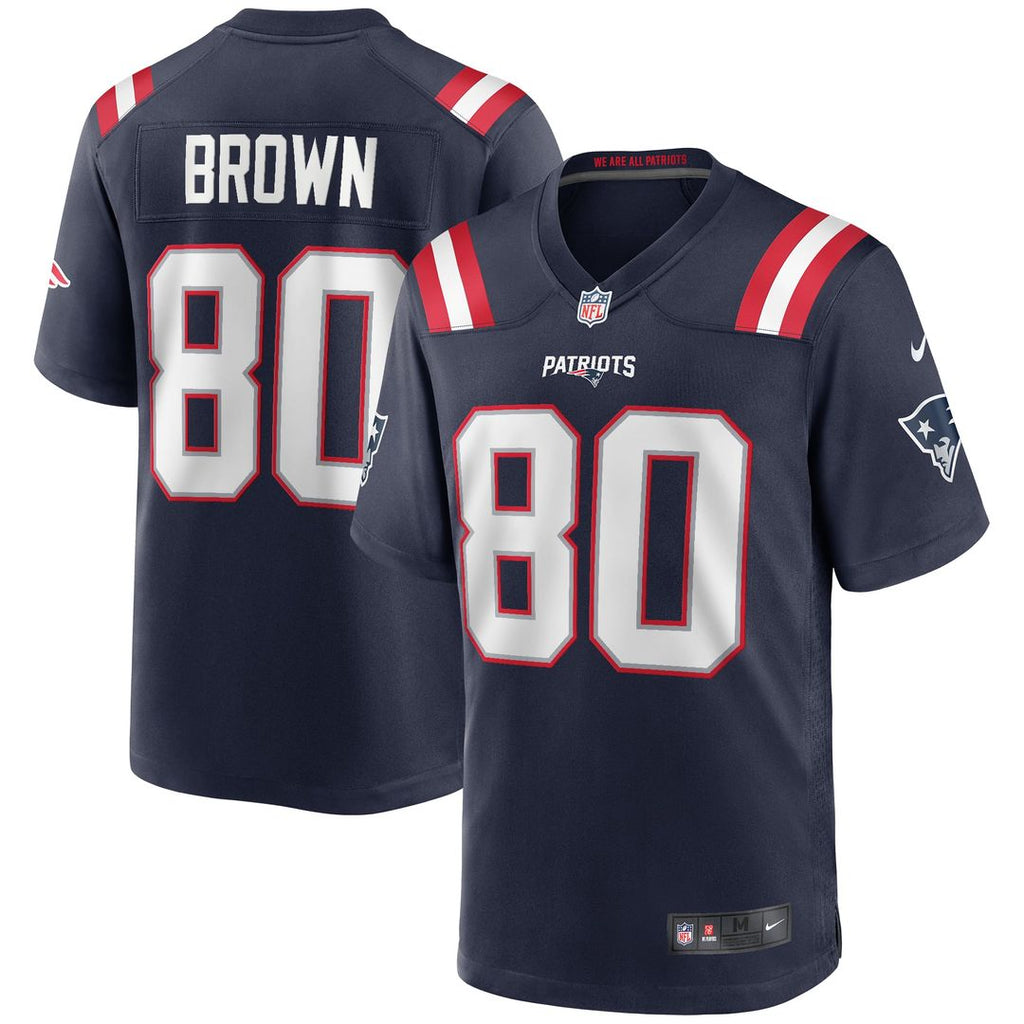 New England Patriots Troy Brown Nike Navy Game Retired Player Jersey product image 1, provided for visual reference and
