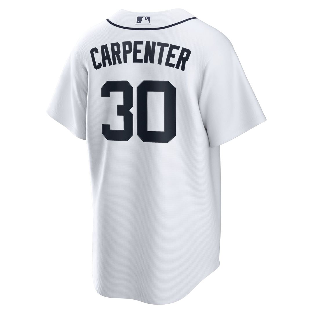 Detroit Tigers Kerry Carpenter Nike White Home Replica Jersey product image 3, provided for visual reference and product