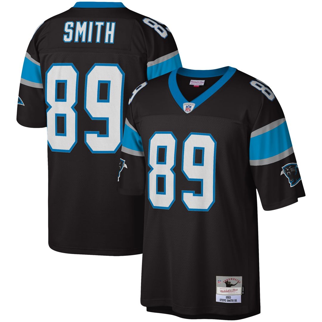 Carolina Panthers Steve Smith Mitchell & Ness Black Legacy Replica Jersey product image 1, provided for visual reference and