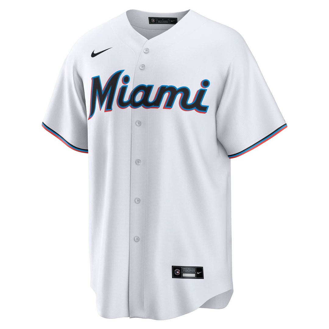 Miami Marlins Graham Pauley Nike White Home Replica Jersey product image 2, provided for visual reference and product detail