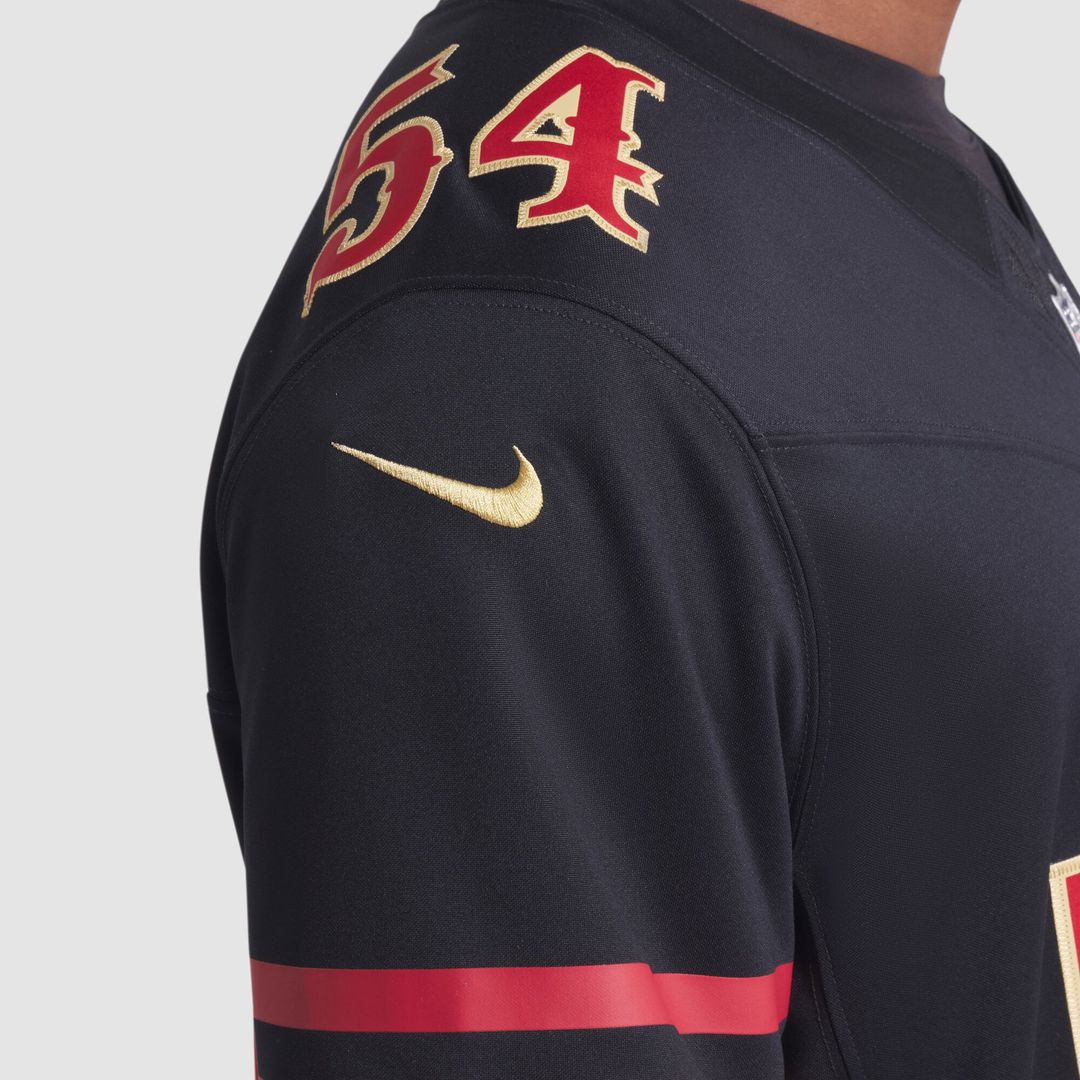 San Francisco 49ers Fred Warner Nike Black Rivalries Collection Stitched Limited Jersey product image 9, provided for visual