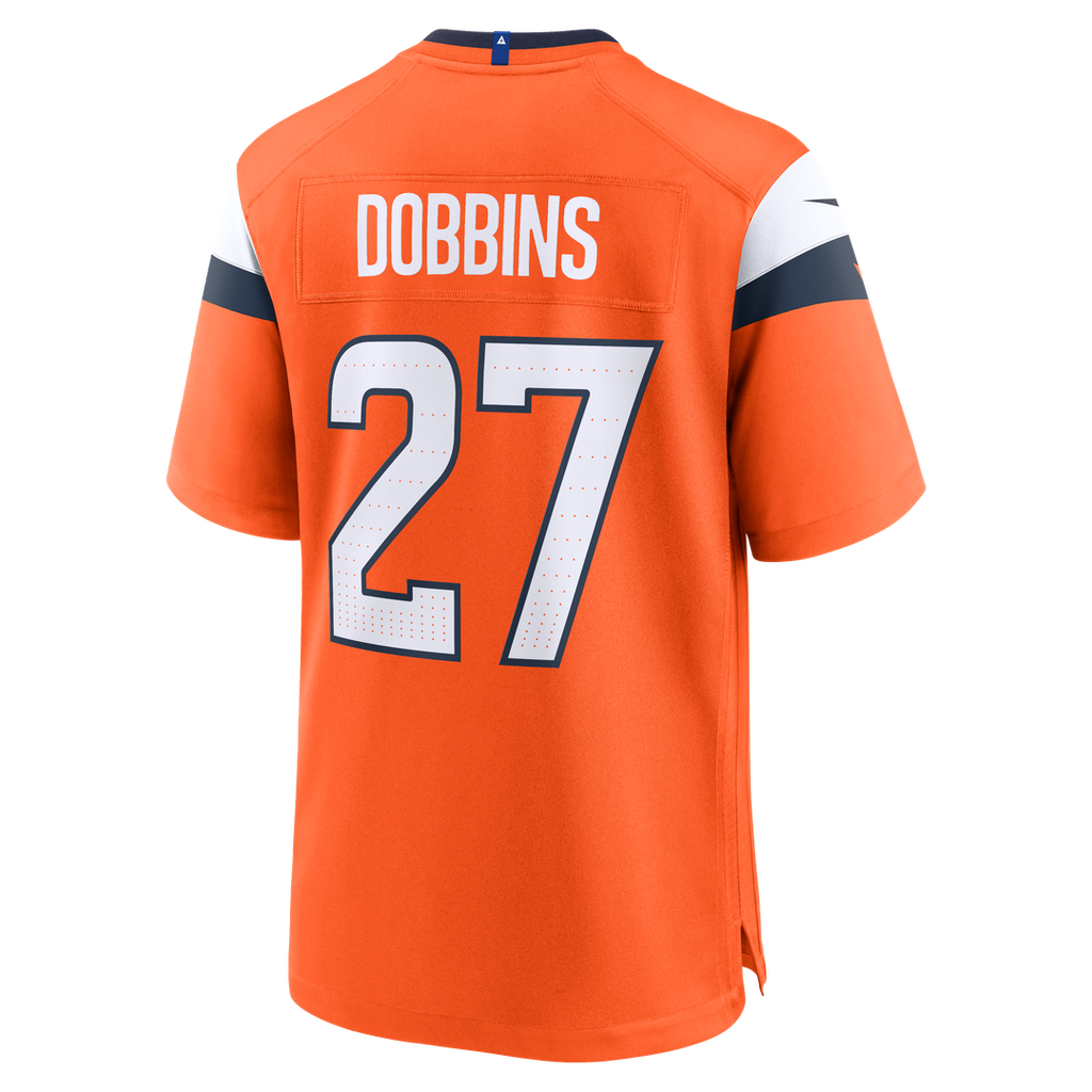 Denver Broncos J.K. Dobbins Nike Orange Team Game Jersey product image 3, provided for visual reference and product detail