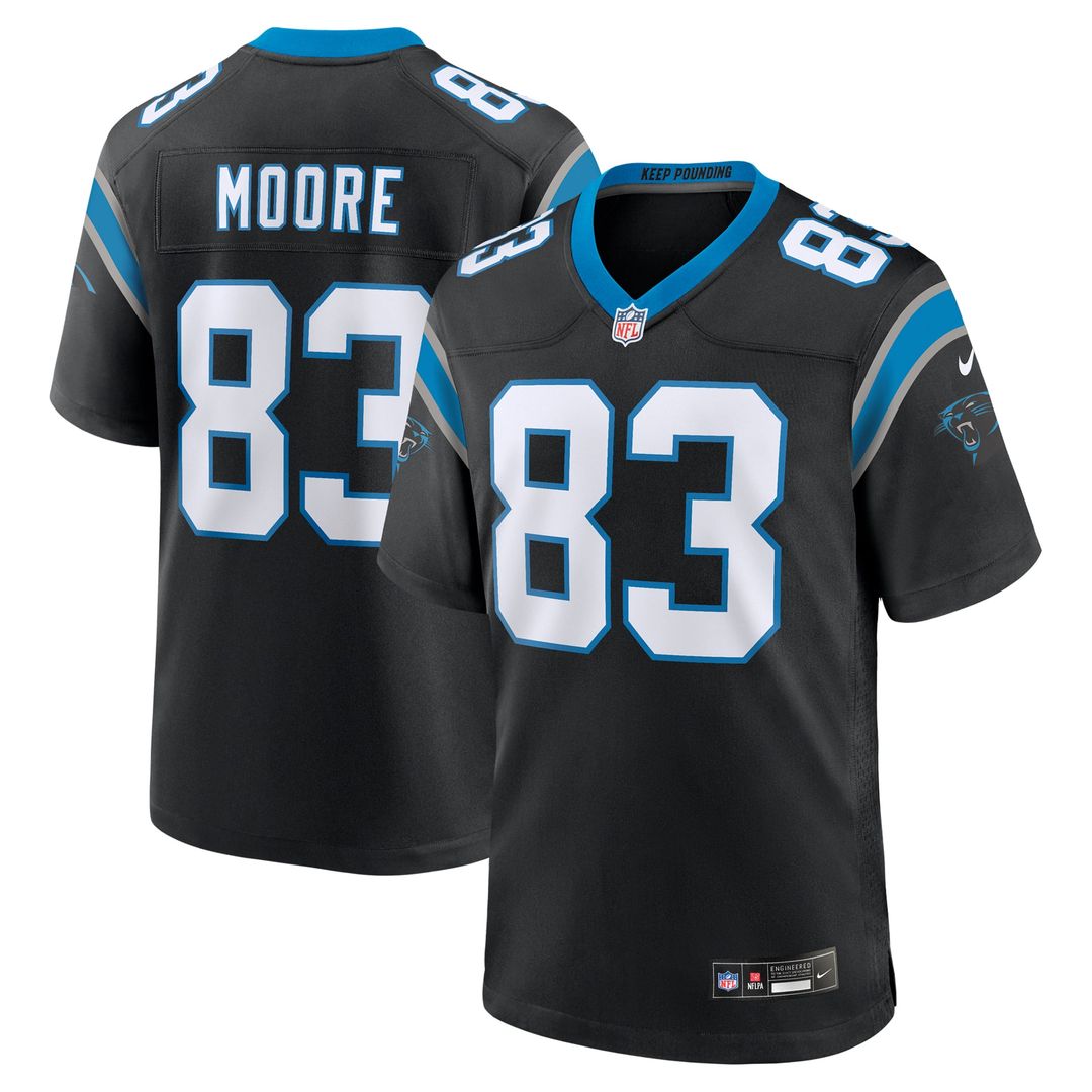Carolina Panthers David Moore Nike Black Game Jersey product image 1, provided for visual reference and product detail review