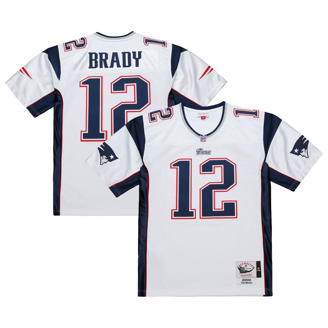 New England Patriots Tom Brady Mitchell & Ness Navy Super Bowl XXXVI Authentic Throwback Jersey product image 21, provided