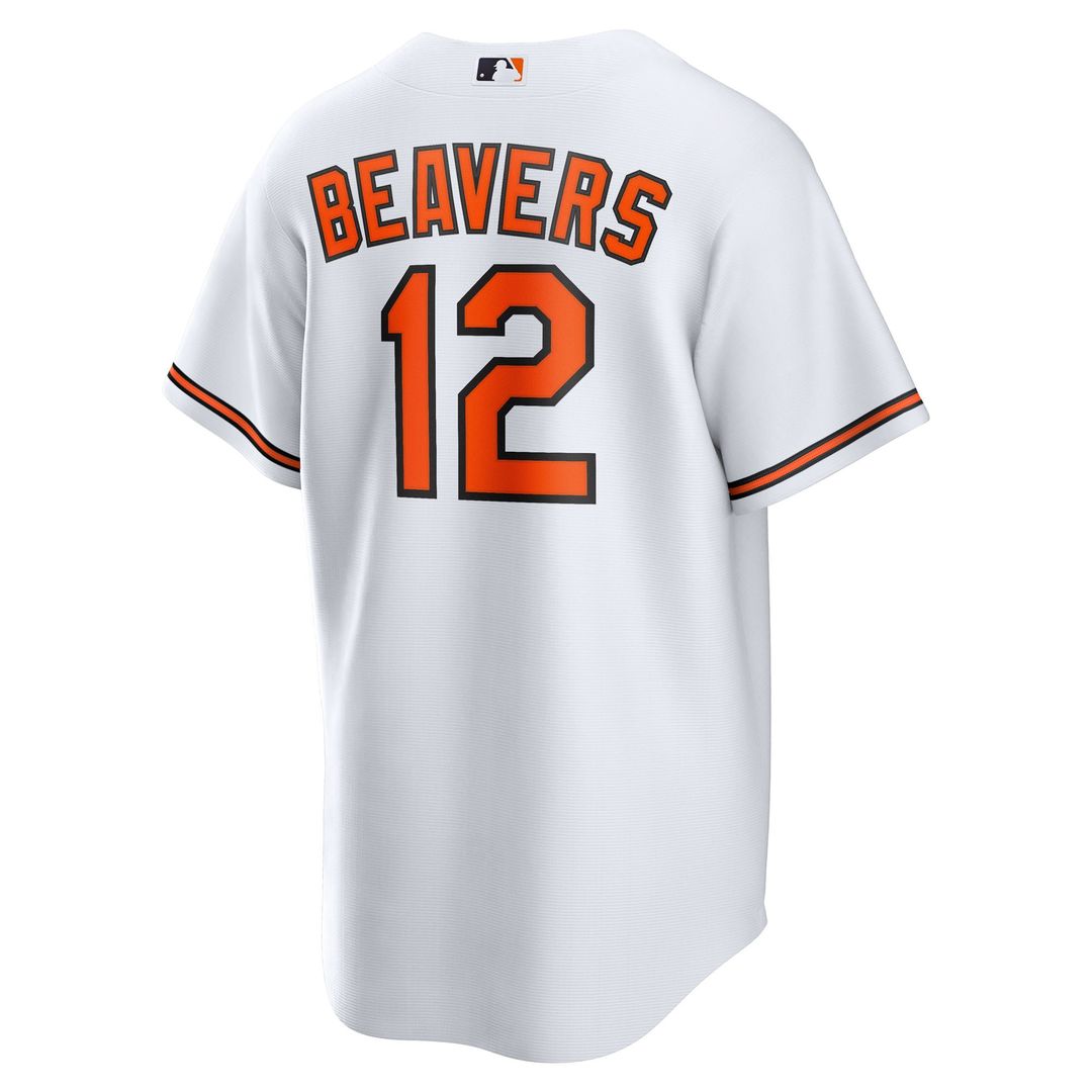 Baltimore Orioles Dylan Beavers Nike White Home Replica Jersey product image 3, provided for visual reference and product