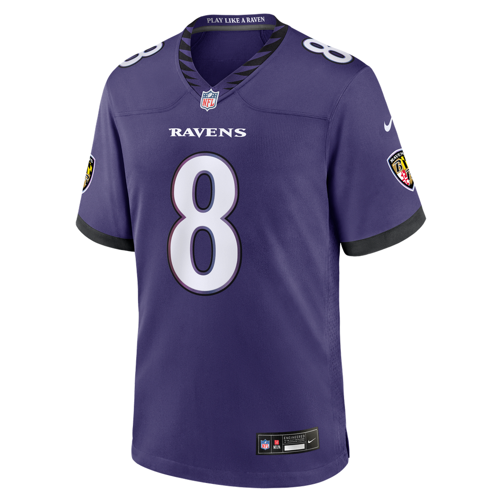 Baltimore Ravens Lamar Jackson Nike Purple Team Game Jersey product image 6, provided for visual reference and product
