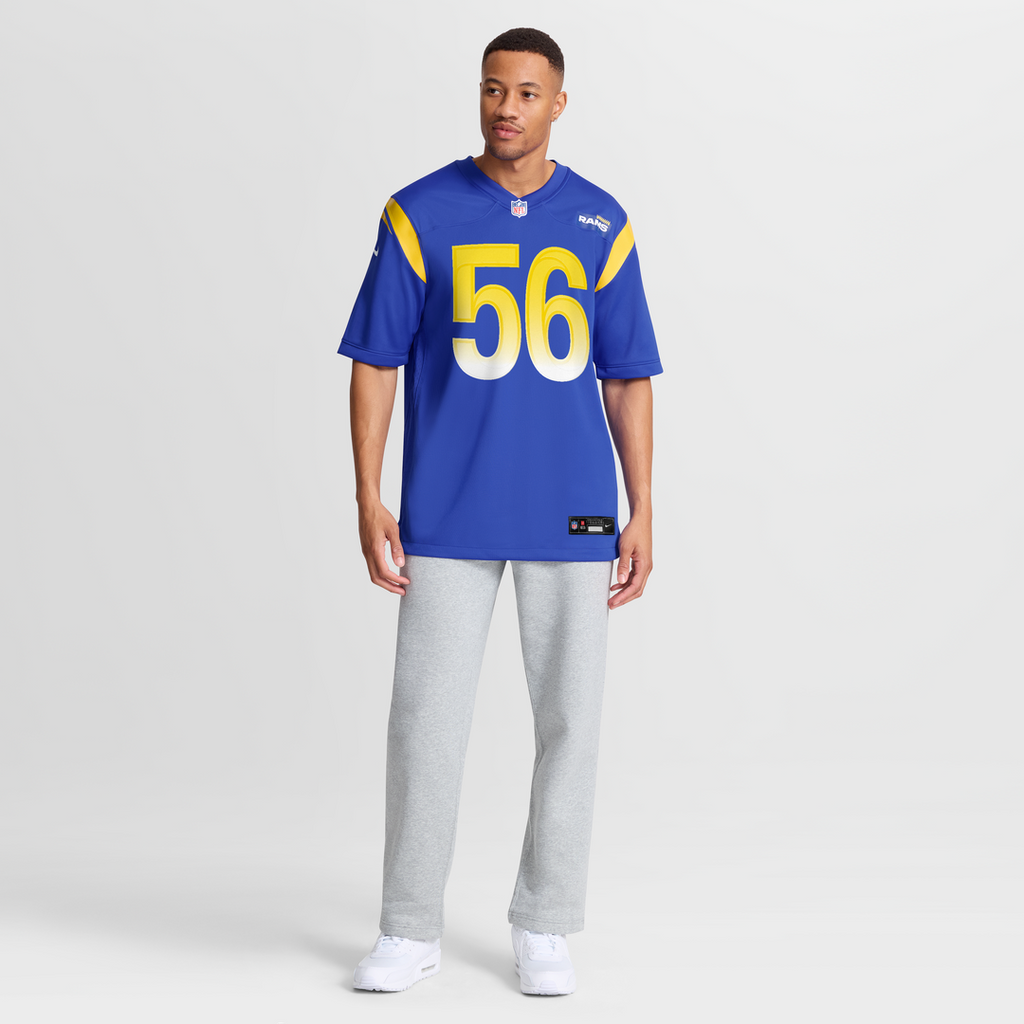 Los Angeles Rams London Fletcher Nike Royal Game Retired Player Jersey product image 7, provided for visual reference and