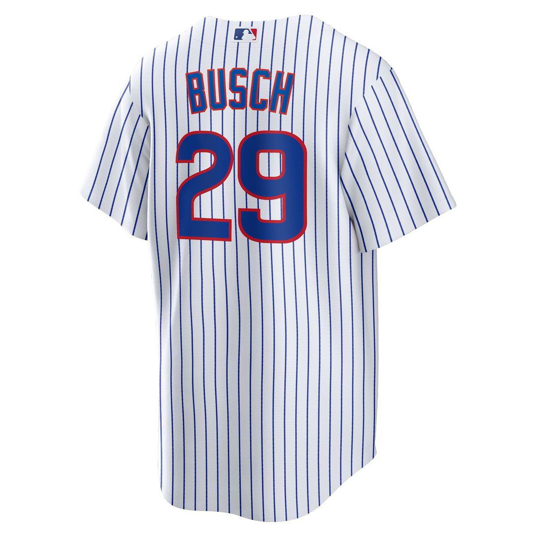 Chicago Cubs Michael Busch Nike White Home Replica Jersey product image 3, provided for visual reference and product detail