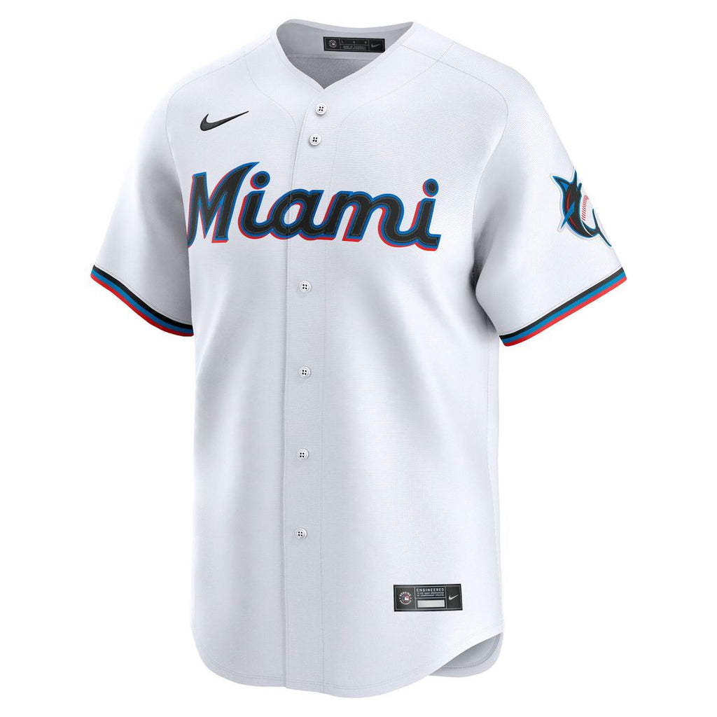 Miami Marlins Nike White Home Limited Jersey product image 5, provided for visual reference and product detail review