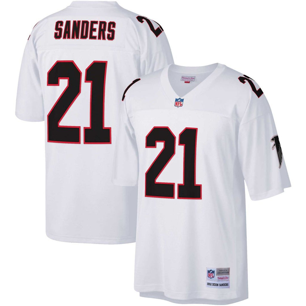 Atlanta Falcons Deion Sanders Mitchell & Ness White Big & Tall 1992 Retired Player Replica Jersey product image 4, provided