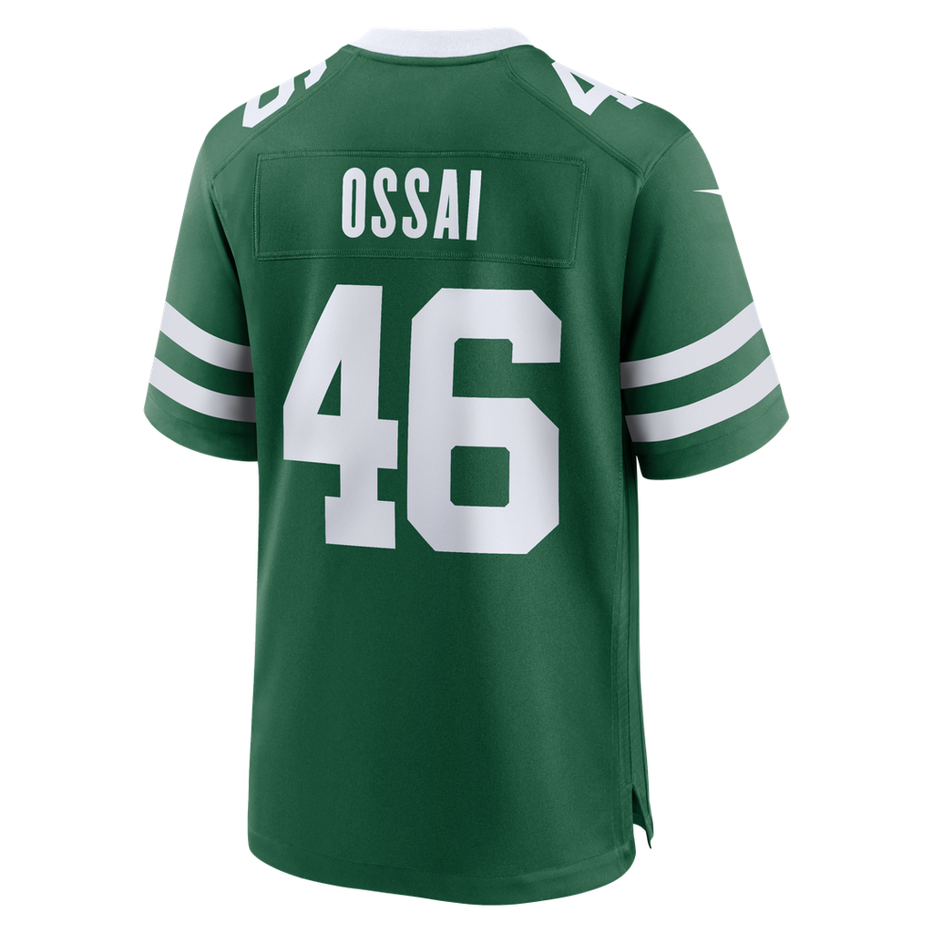 New York Jets Joseph Ossai Nike Legacy Green Team Game Jersey product image 3, provided for visual reference and product